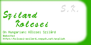 szilard kolcsei business card