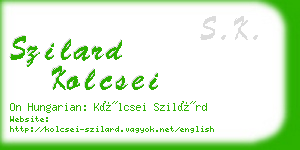 szilard kolcsei business card